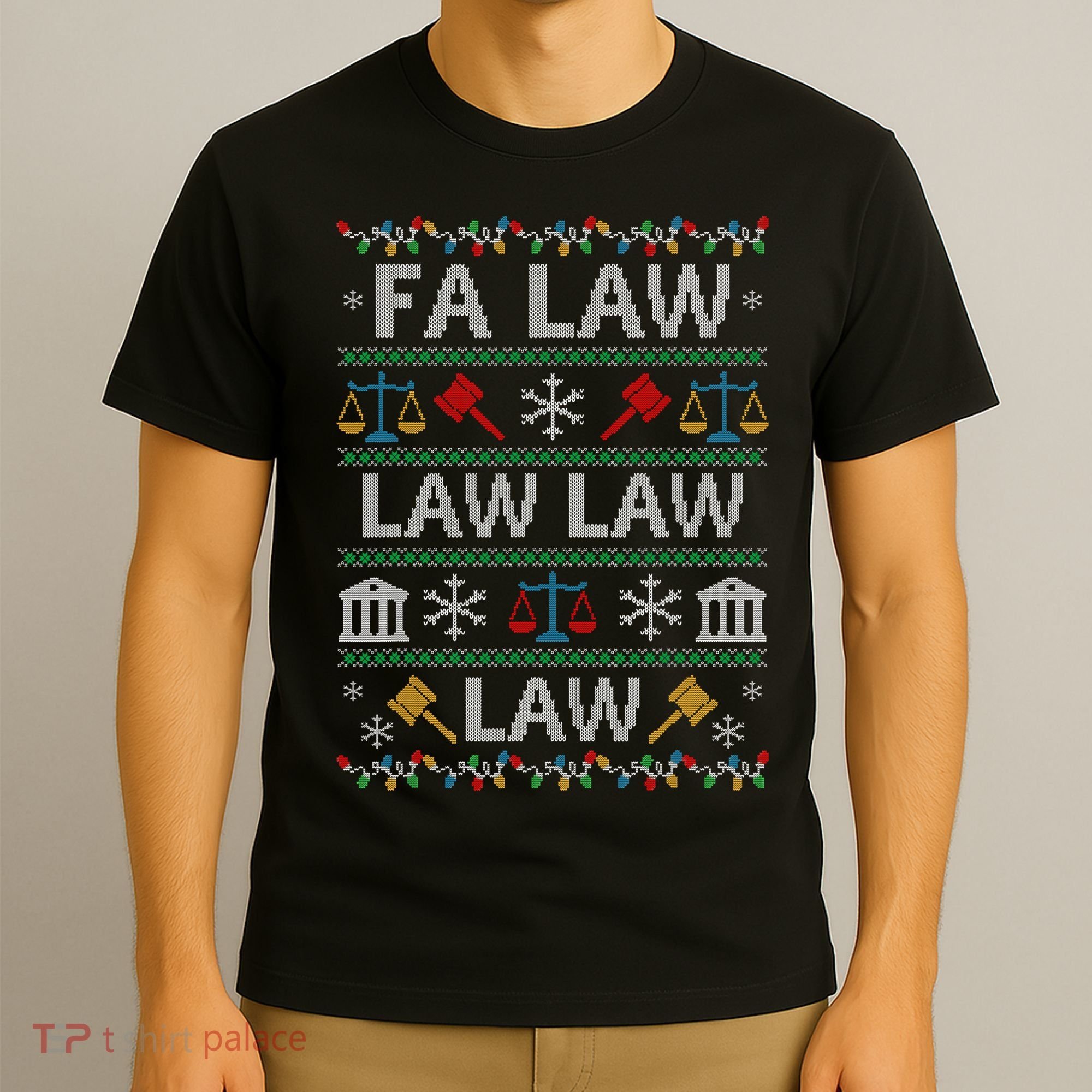 Fa Law Law Vintage Lawyer Ugly Christmas Sweater T-Shirt