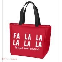 Fa La La La La Leave Me Alone Funny Christmas Tote Bag thumb 3