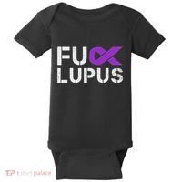 Fuck Lupus Lupus Awareness Month Purple Ribbon Baby Bodysuit thumb 0