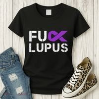 Fuck Lupus Lupus Awareness Month Purple Ribbon Women's T-Shirt thumb 3
