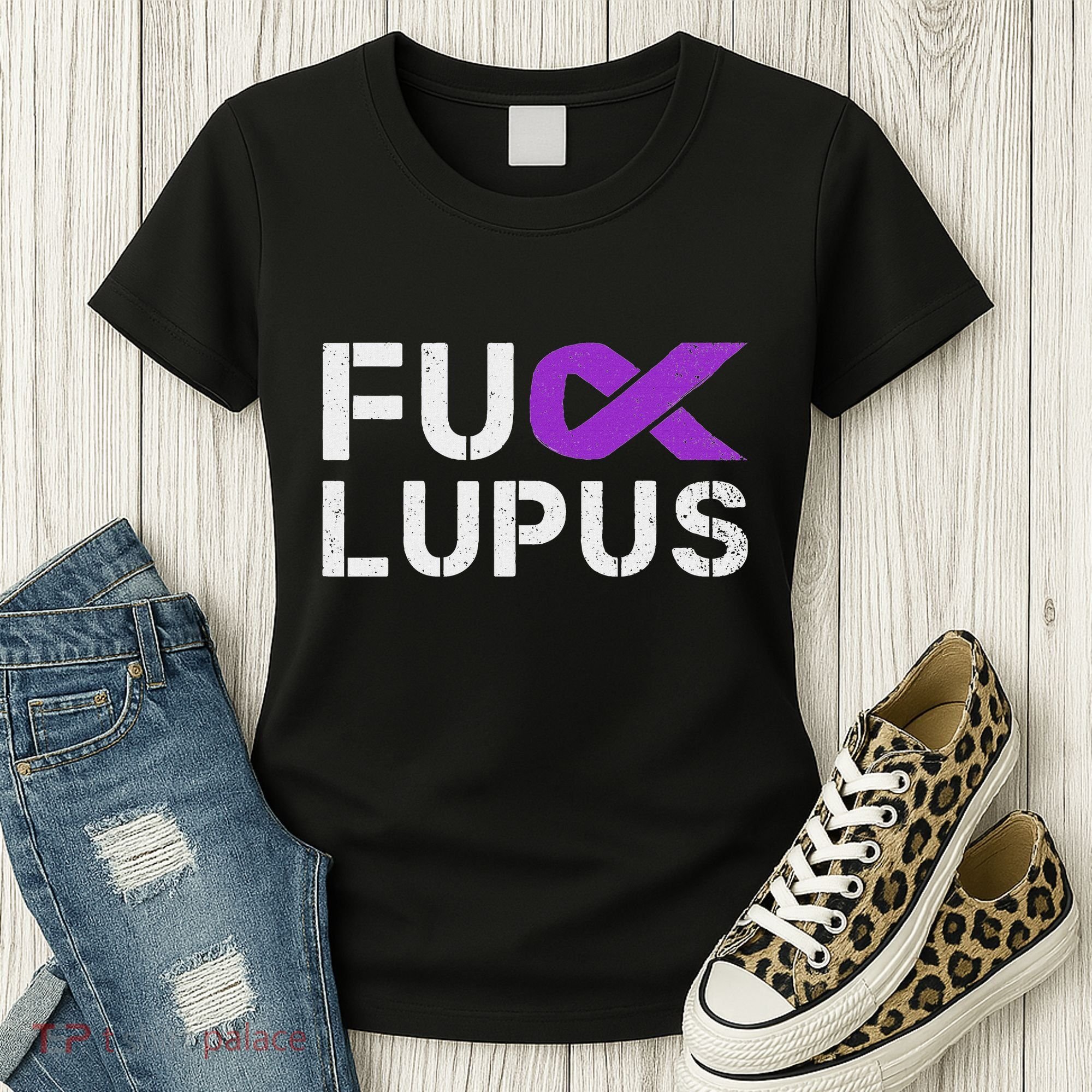 Fuck Lupus Lupus Awareness Month Purple Ribbon Women's T-Shirt