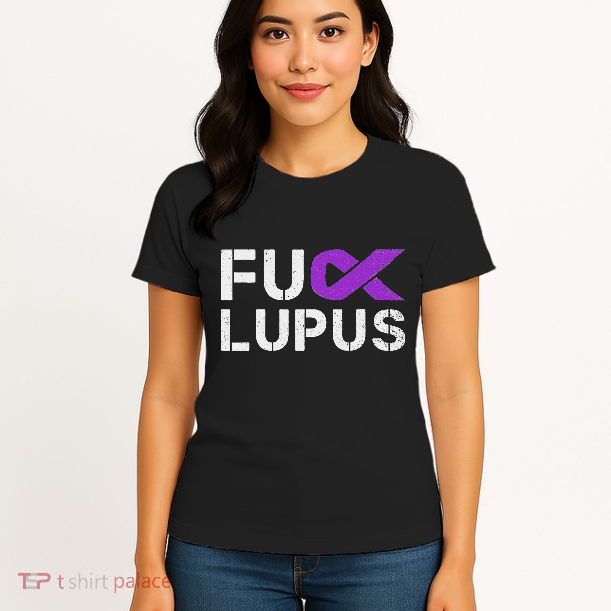 Fuck Lupus Lupus Awareness Month Purple Ribbon Women's T-Shirt