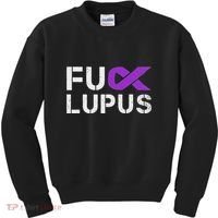 Fuck Lupus Lupus Awareness Month Purple Ribbon Kids Sweatshirt thumb 0