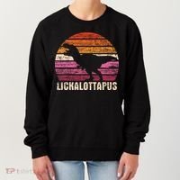 Funny Lesbian Lickalottapus Dinosaurs LGBTQ Pride Flag Retro Women's Sweatshirt thumb 0