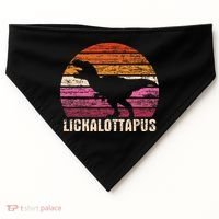 Funny Lesbian Lickalottapus Dinosaurs LGBTQ Pride Flag Retro USA-Made Doggie Bandana thumb 0