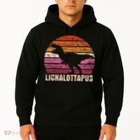 Funny Lesbian Lickalottapus Dinosaurs LGBTQ Pride Flag Retro Hoodie thumb 2