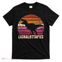 Funny Lesbian Lickalottapus Dinosaurs LGBTQ Pride Flag Retro T-Shirt thumb 0
