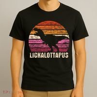 Funny Lesbian Lickalottapus Dinosaurs LGBTQ Pride Flag Retro T-Shirt thumb 3