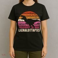 Funny Lesbian Lickalottapus Dinosaurs LGBTQ Pride Flag Retro T-Shirt thumb 4