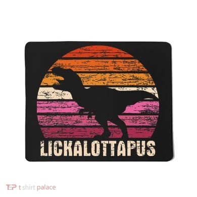 Funny Lesbian Lickalottapus Dinosaurs LGBTQ Pride Flag Retro Mousepad