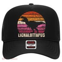 Funny Lesbian Lickalottapus Dinosaurs LGBTQ Pride Flag Retro Hat thumb 0