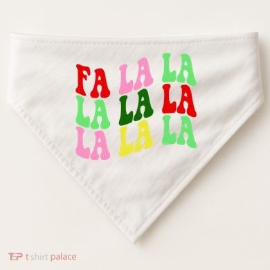 Fa La La Groovy Christmas USA-Made Doggie Bandana