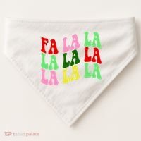 Fa La La Groovy Christmas USA-Made Doggie Bandana thumb 0