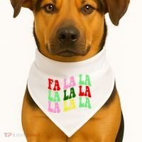 Fa La La Groovy Christmas USA-Made Doggie Bandana thumb 1