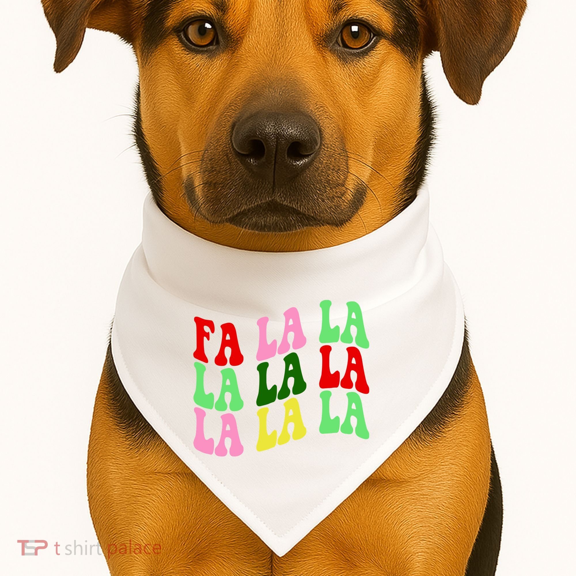 Fa La La Groovy Christmas USA-Made Doggie Bandana