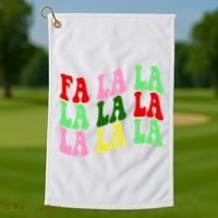 Fa La La Groovy Christmas Golf Towel thumb 1