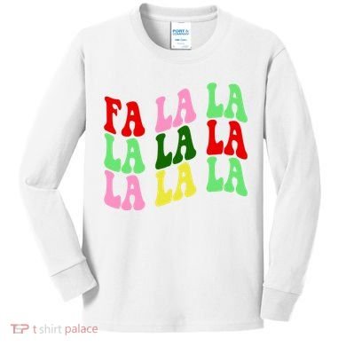 Fa La La Groovy Christmas Kids Long Sleeve Shirt