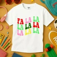Fa La La Groovy Christmas Kids T-Shirt thumb 3