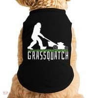 Funny Lawn Mowing Grassquatch Bigfoot Lawn Mower Doggie Tank thumb 0