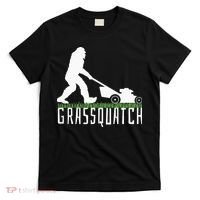 Funny Lawn Mowing Grassquatch Bigfoot Lawn Mower T-Shirt thumb 0
