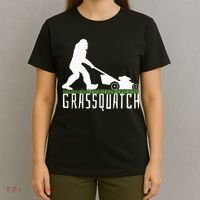 Funny Lawn Mowing Grassquatch Bigfoot Lawn Mower T-Shirt thumb 4