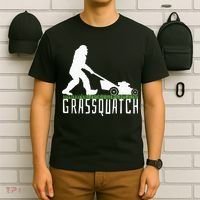 Funny Lawn Mowing Grassquatch Bigfoot Lawn Mower T-Shirt thumb 6