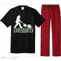 Funny Lawn Mowing Grassquatch Bigfoot Lawn Mower Pajama Set thumb 0