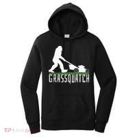 Funny Lawn Mowing Grassquatch Bigfoot Lawn Mower Women's Hoodie thumb 0