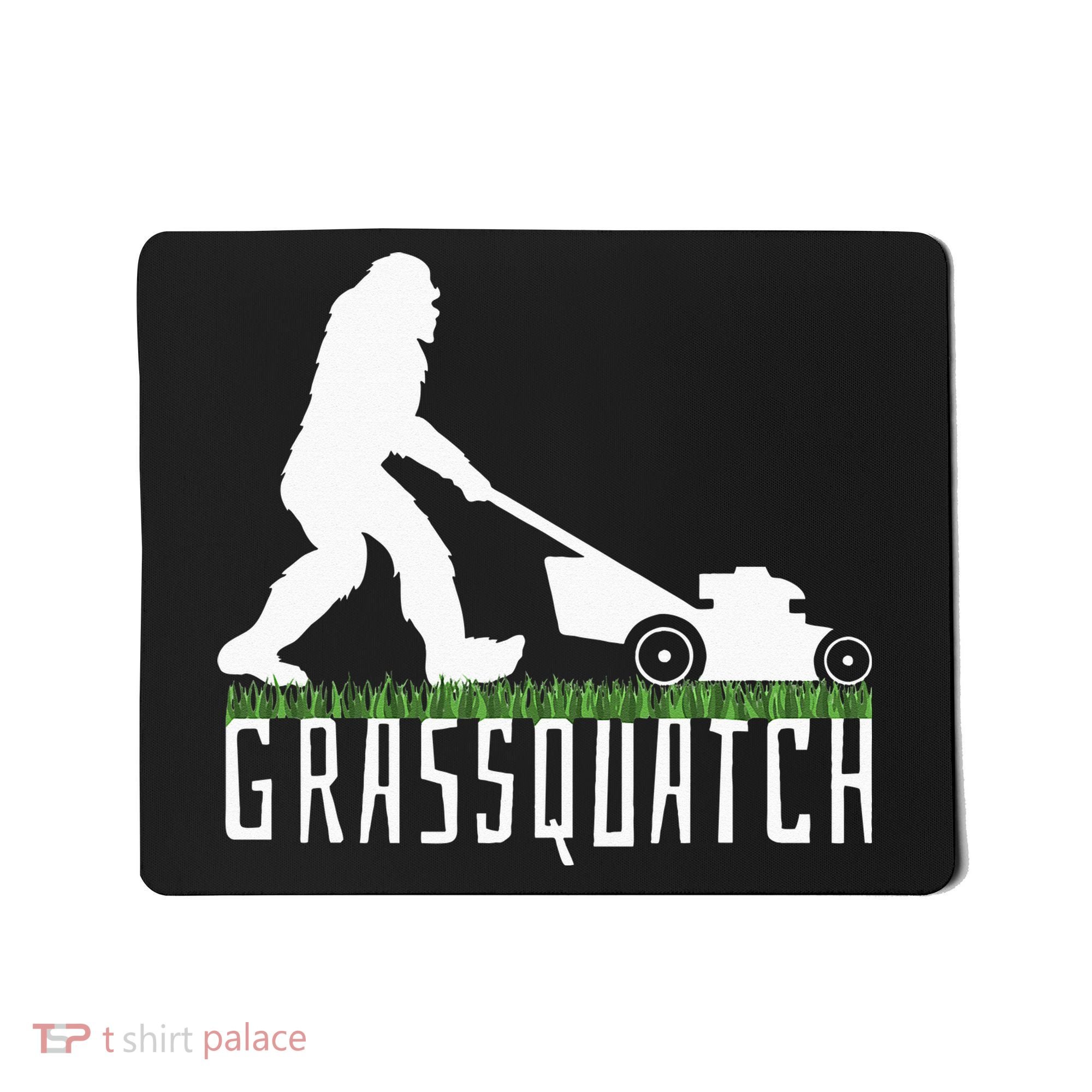 Funny Lawn Mowing Grassquatch Bigfoot Lawn Mower Mousepad