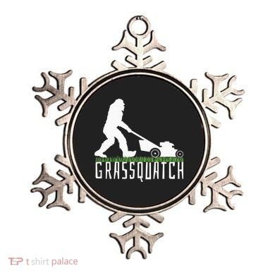 Funny Lawn Mowing Grassquatch Bigfoot Lawn Mower Ornament