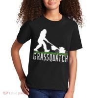 Funny Lawn Mowing Grassquatch Bigfoot Lawn Mower Kids T-Shirt thumb 2