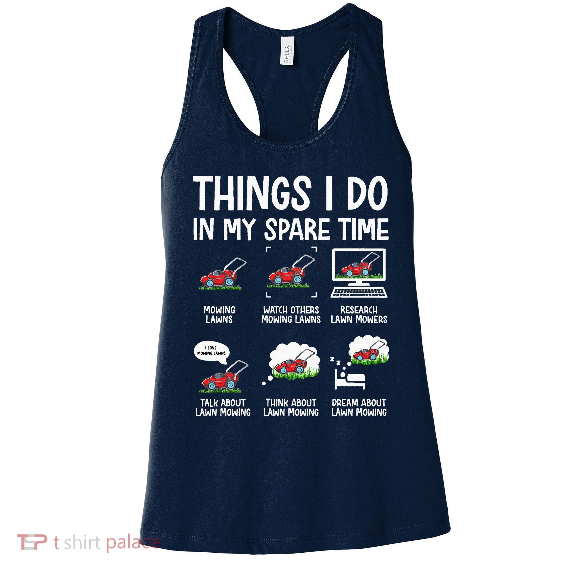 Funny Lawn Mower Clothes Gifts For Landscapers Gardener Women's Tank Top