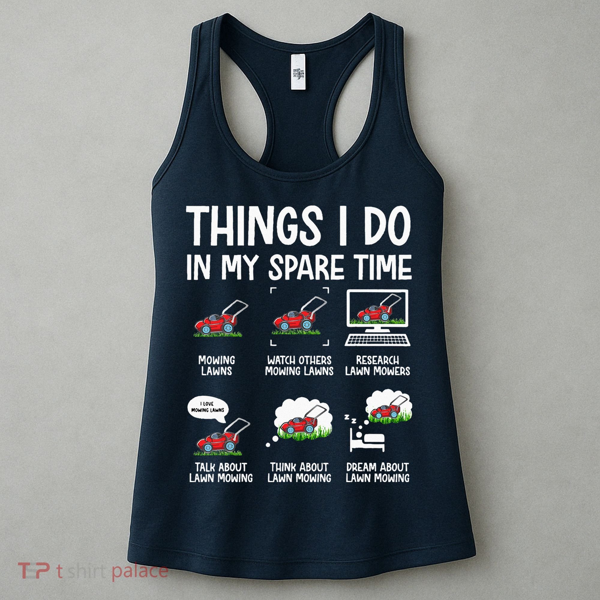 Funny Lawn Mower Clothes Gifts For Landscapers Gardener Women's Tank Top