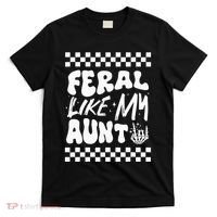 Feral Like My Aunt Groovy Funny Feral Nephew Niece Retro T-Shirt thumb 0