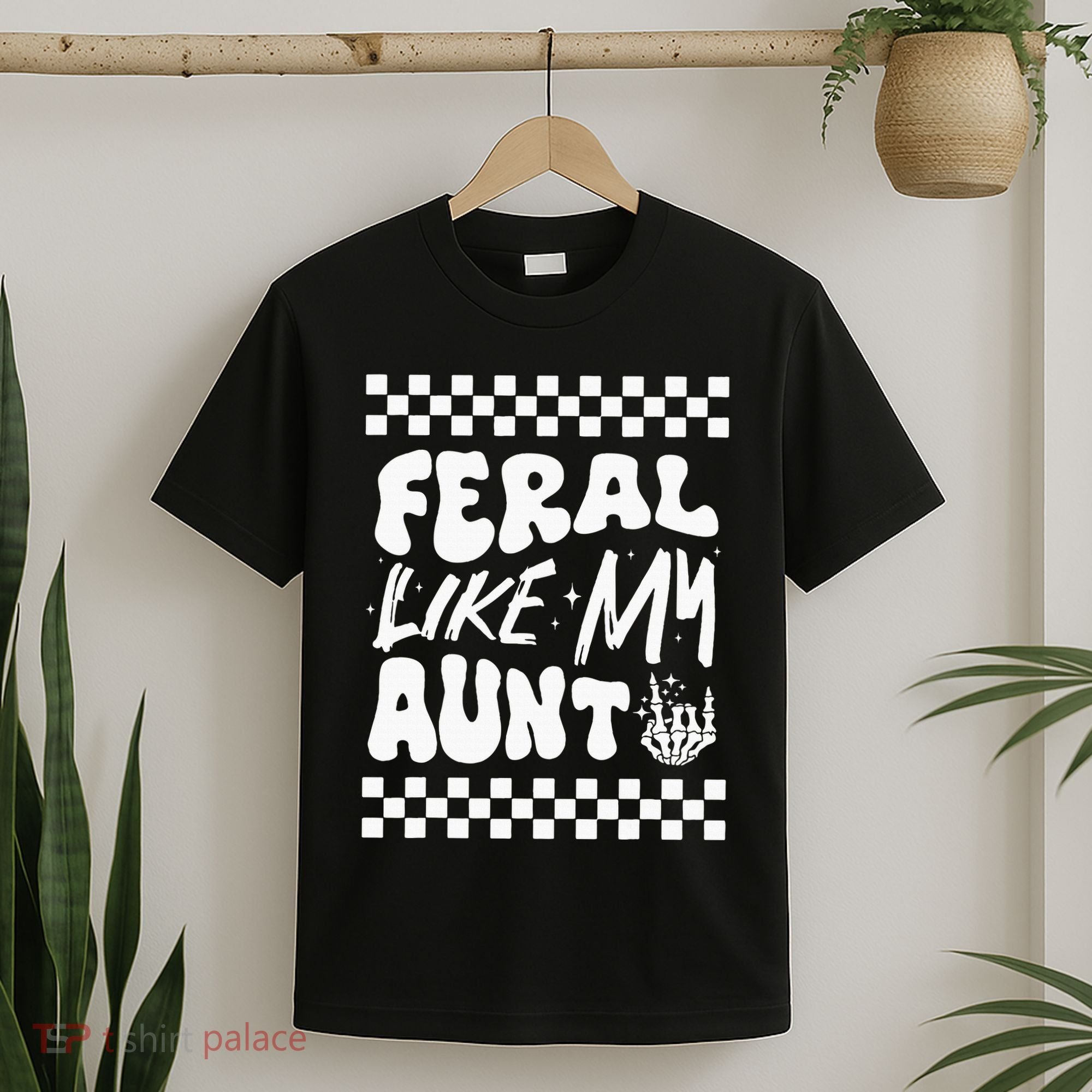 Feral Like My Aunt Groovy Funny Feral Nephew Niece Retro T-Shirt