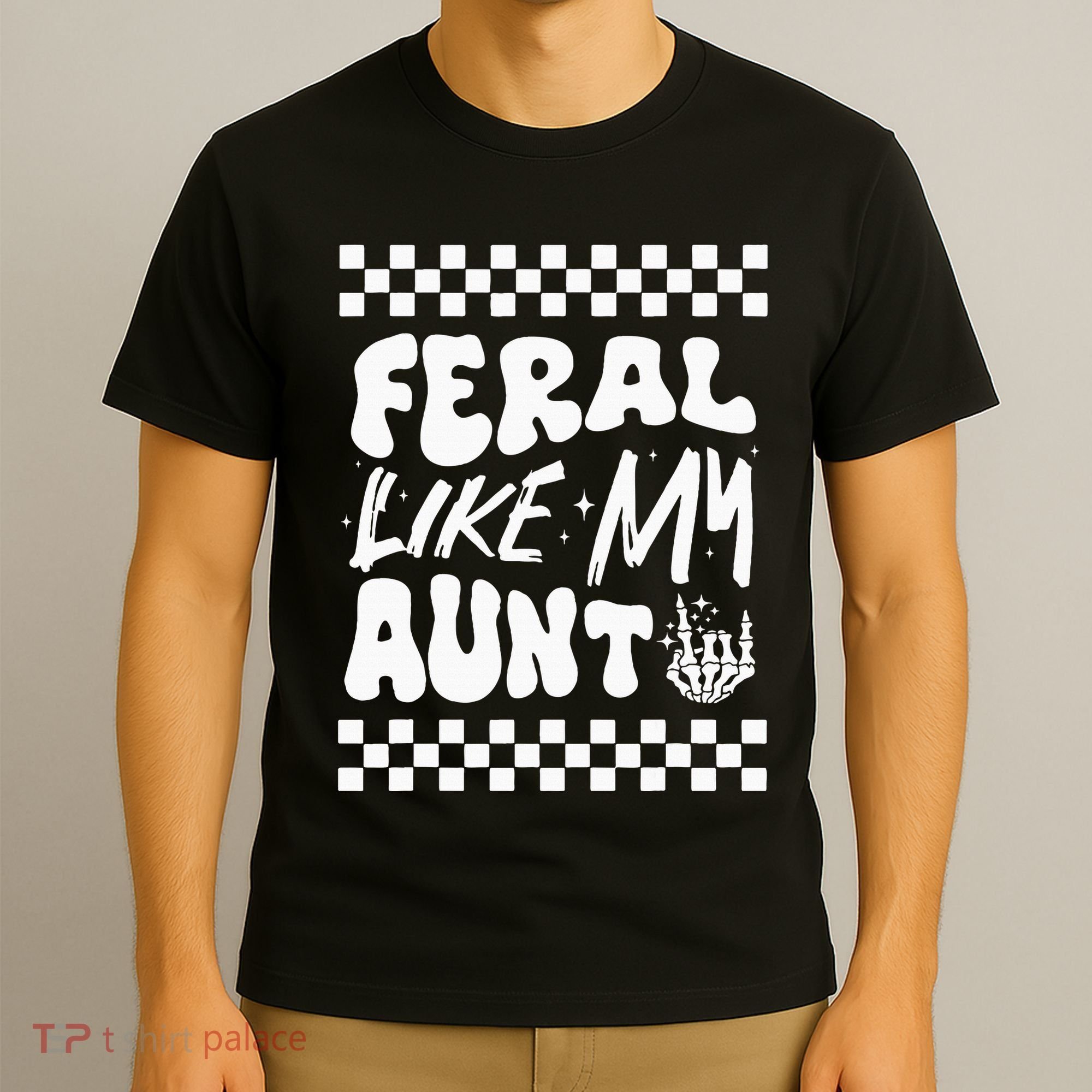 Feral Like My Aunt Groovy Funny Feral Nephew Niece Retro T-Shirt
