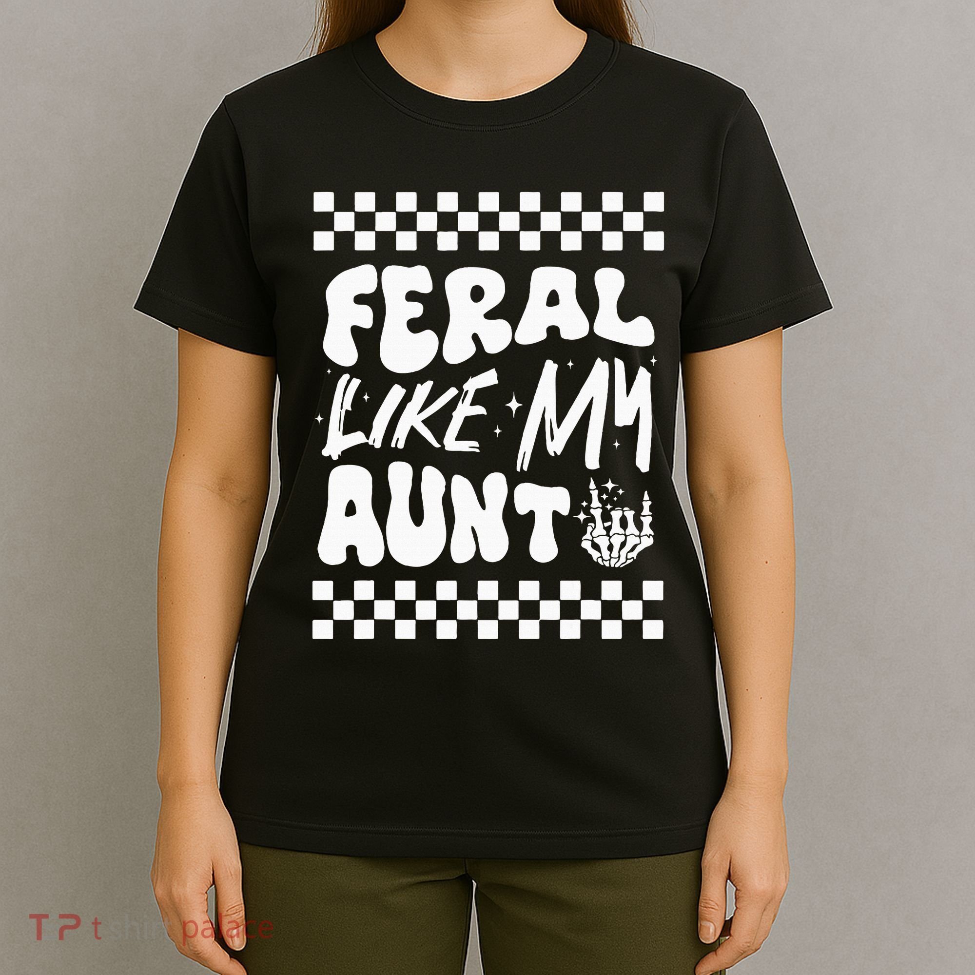 Feral Like My Aunt Groovy Funny Feral Nephew Niece Retro T-Shirt