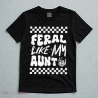 Feral Like My Aunt Groovy Funny Feral Nephew Niece Retro T-Shirt thumb 5