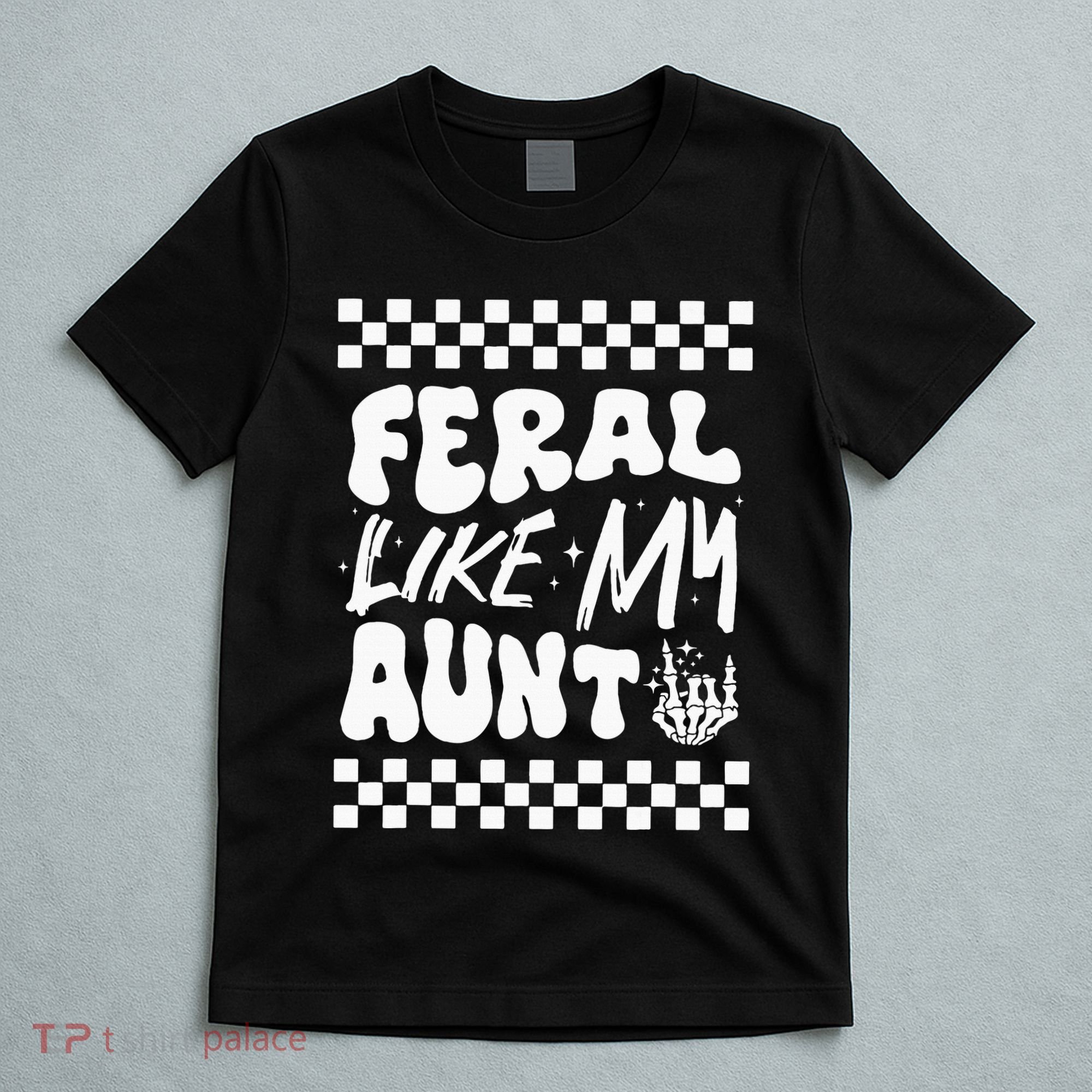 Feral Like My Aunt Groovy Funny Feral Nephew Niece Retro T-Shirt
