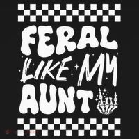 Feral Like My Aunt Groovy Funny Feral Nephew Niece Retro T-Shirt thumb 7