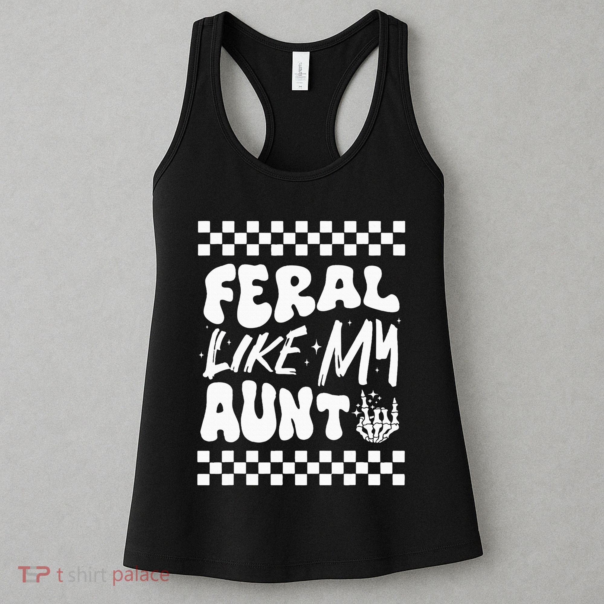 Feral Like My Aunt Groovy Funny Feral Nephew Niece Retro Women's Tank Top
