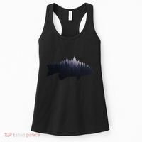Fishing Large Mouth Bass Forest Nature Fish Fisherman Gift Women's Tank Top thumb 0