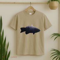 Fishing Large Mouth Bass Forest Nature Fish Fisherman Gift T-Shirt thumb 2