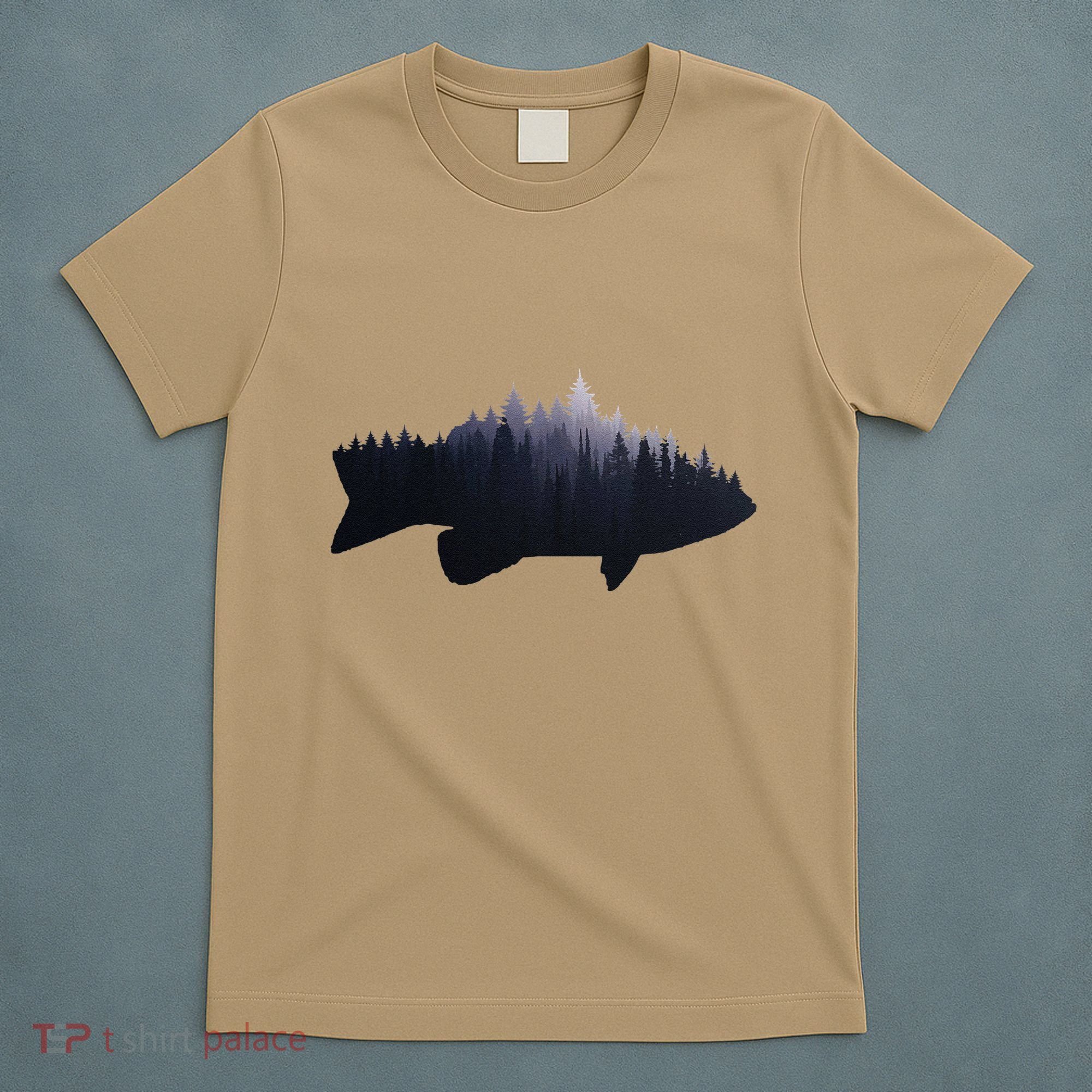 Fishing Large Mouth Bass Forest Nature Fish Fisherman Gift T-Shirt