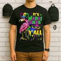 Flamingo Lover Mardi Gras Celebration New Orleans Louisiana T-Shirt thumb 6