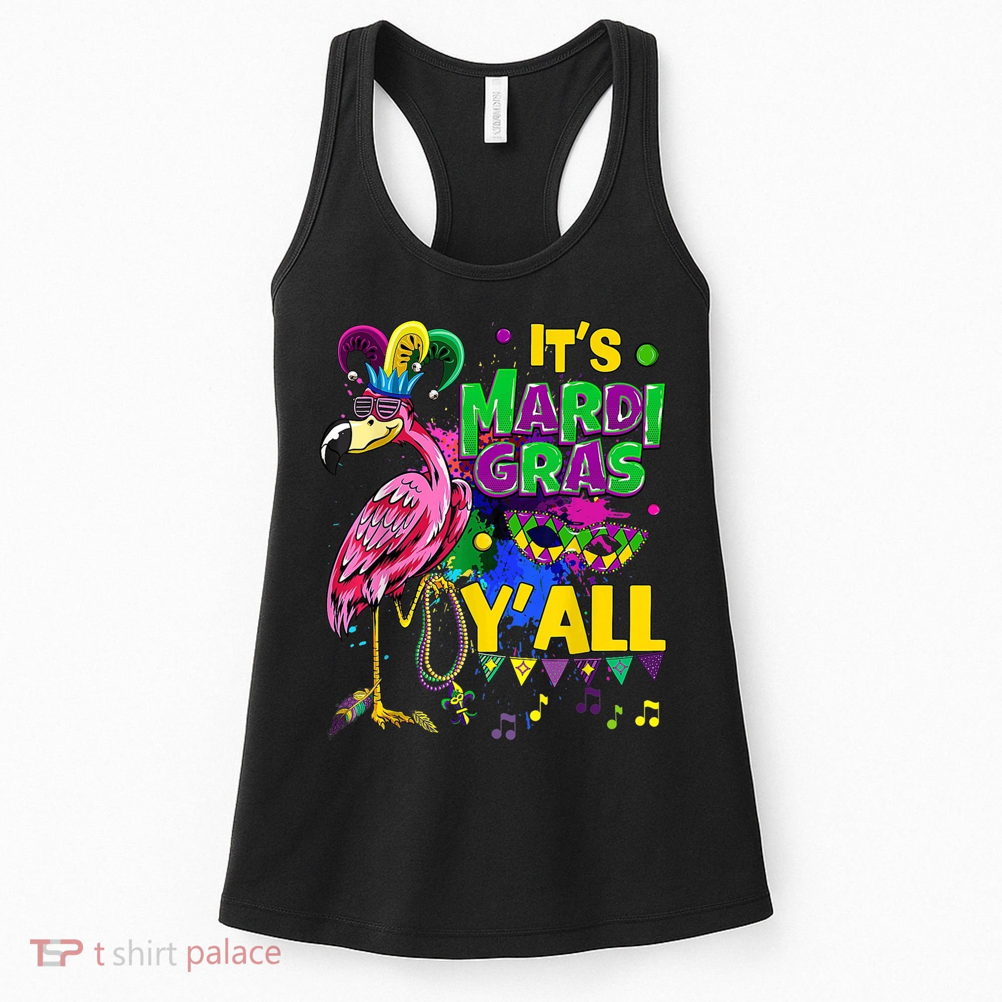 Flamingo Lover Mardi Gras Celebration New Orleans Louisiana Women's Tank Top
