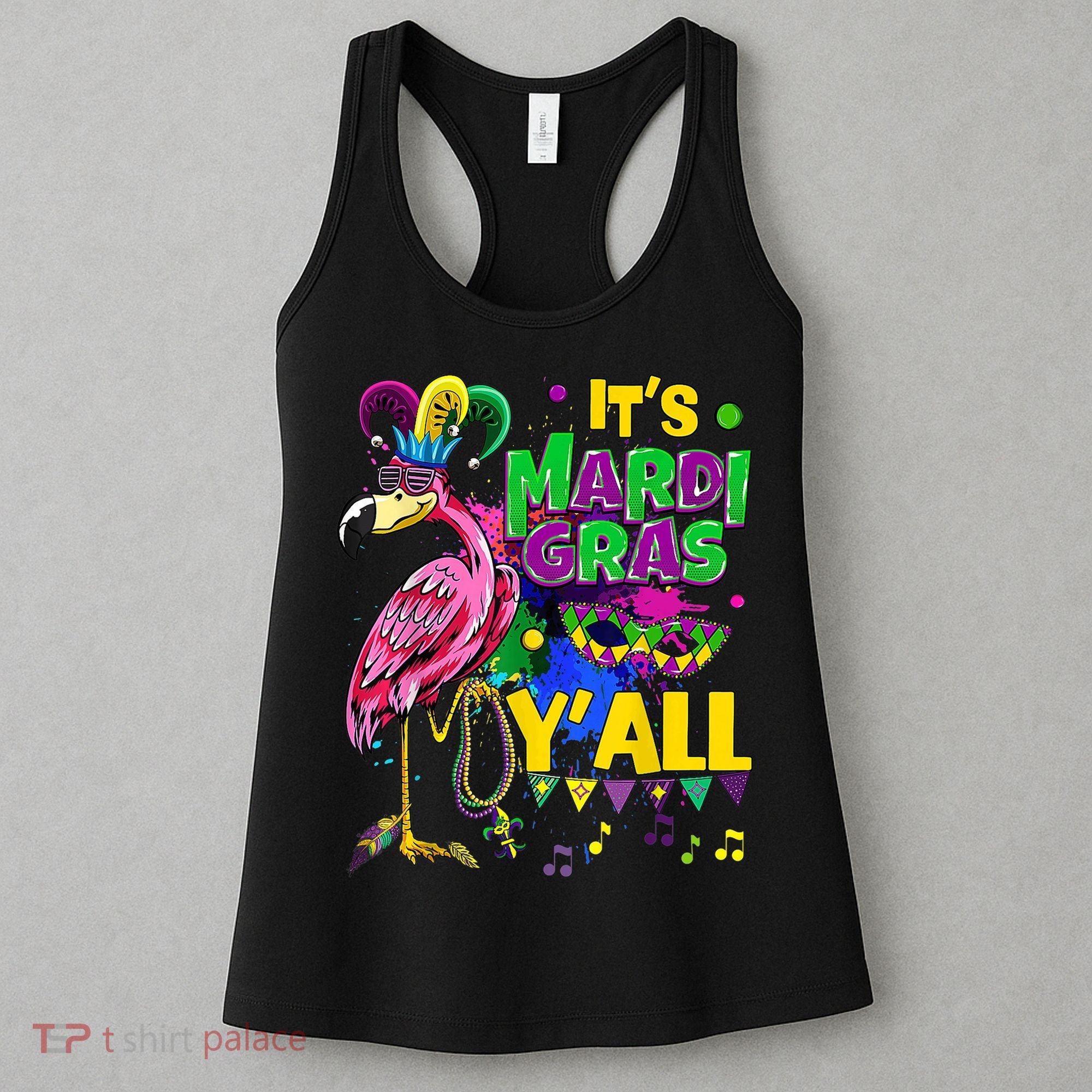 Flamingo Lover Mardi Gras Celebration New Orleans Louisiana Women's Tank Top
