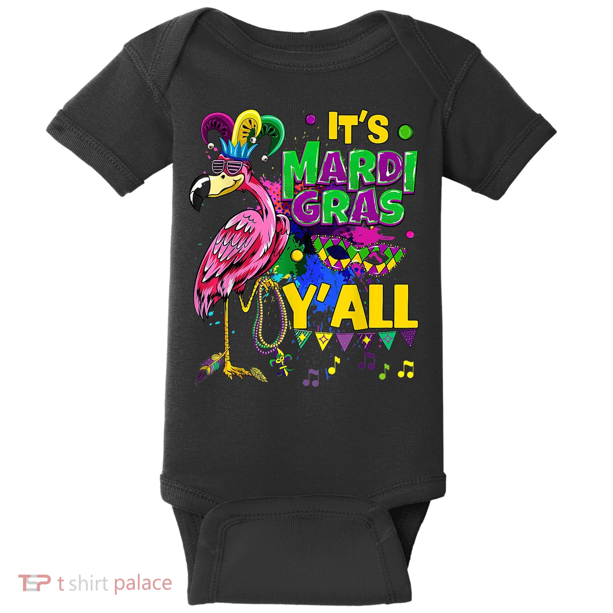 Flamingo Lover Mardi Gras Celebration New Orleans Louisiana Baby Bodysuit