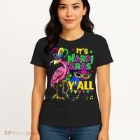Flamingo Lover Mardi Gras Celebration New Orleans Louisiana Women's T-Shirt thumb 4
