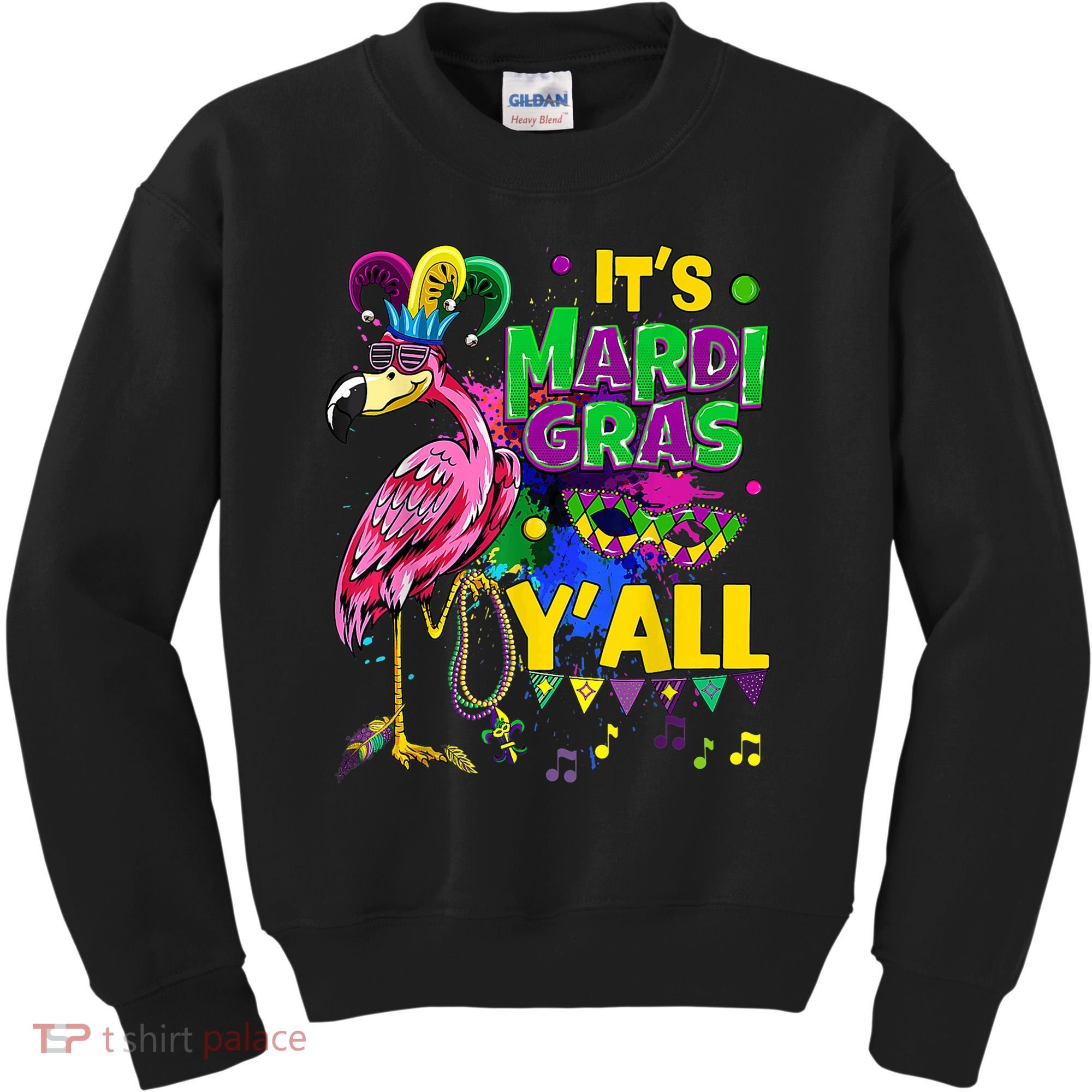 Flamingo Lover Mardi Gras Celebration New Orleans Louisiana Kids Sweatshirt